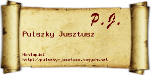 Pulszky Jusztusz névjegykártya